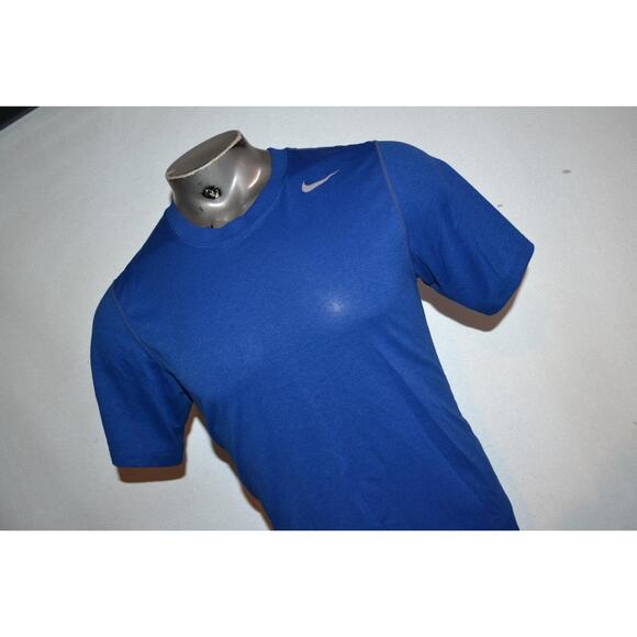 29166 Nike Gym Shirt Workout Blue Polyester Size Small Dri-Fit Mens - Picture 3 of 6